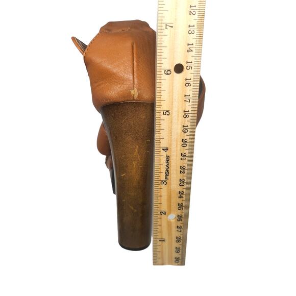 Bebe Y2k Heels Womens 7 Platform Chunky Strappy Peep Toe Brown Vintage 2000s - Picture 8 of 11